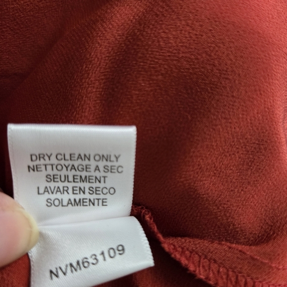 BCBGMAXAZRIA Silk Dress Brownred Size M #031 - Picture 9 of 11